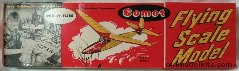 Comet Sparky - 32 inch Wingspan Wakefield-Style Balsa Flying Model Airplane, R9-59 plastic model kit